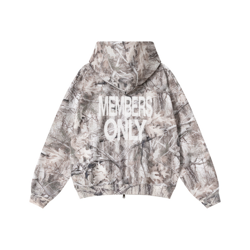 340GSM Unisex Heat Transfer Desert Camouflage Zip-Up Hoodie 	Branch Camouflage